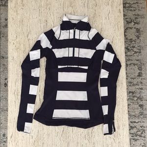 EUC Lululemon Striped Half-zip Pullover